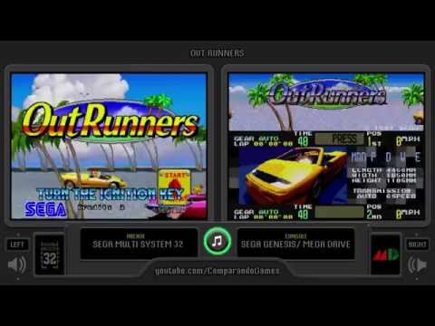 OutRunners (Arcade vs Sega Genesis) Side by Side Comparison (Arcade vs Mega Drive)