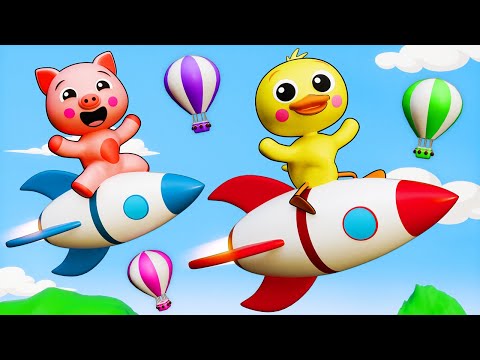 Funny Spaceship Cartoons 🚀 👨‍🚀 + Compilation | Kids Songs and Nursery Rhymes | Little Dance Friends