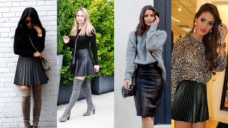 Chic Leather Mini Skirt Designs | Party, Casual \u0026 Street Style Inspiration