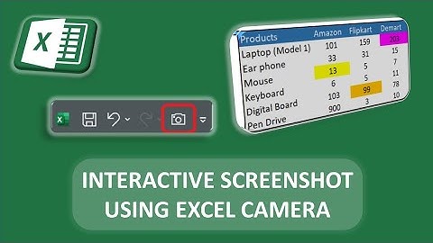 Interactive Screenshot using Excel Camera
