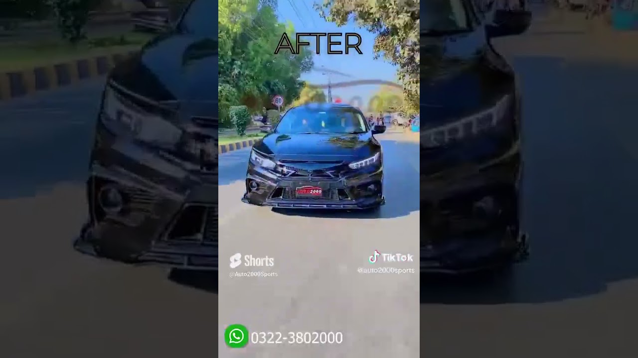 Civic FC  with Body kit with back ights, with trunk spoiler, with alloy rims Lamborghinis  style