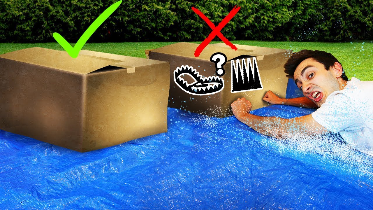 Mystery Box SLIP 'N SLIDE! (Don't Slide Through the WRONG Box) - YouTube