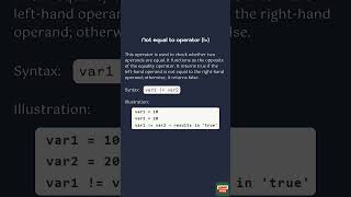 Not equal to operator (!=) (Java Relational Operators)
