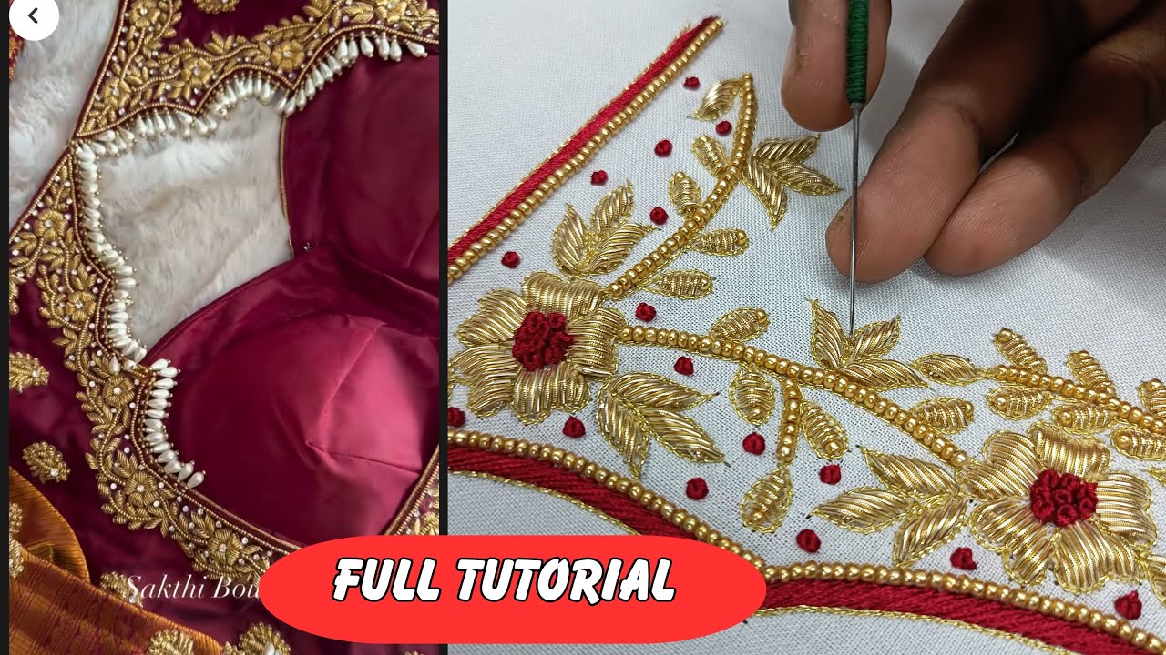 Aari Work Blouse Design || Bridal Blouse design || #aariwork # ...
