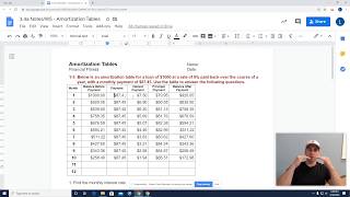 Notes/WS - Amortization Tables (Part 1)