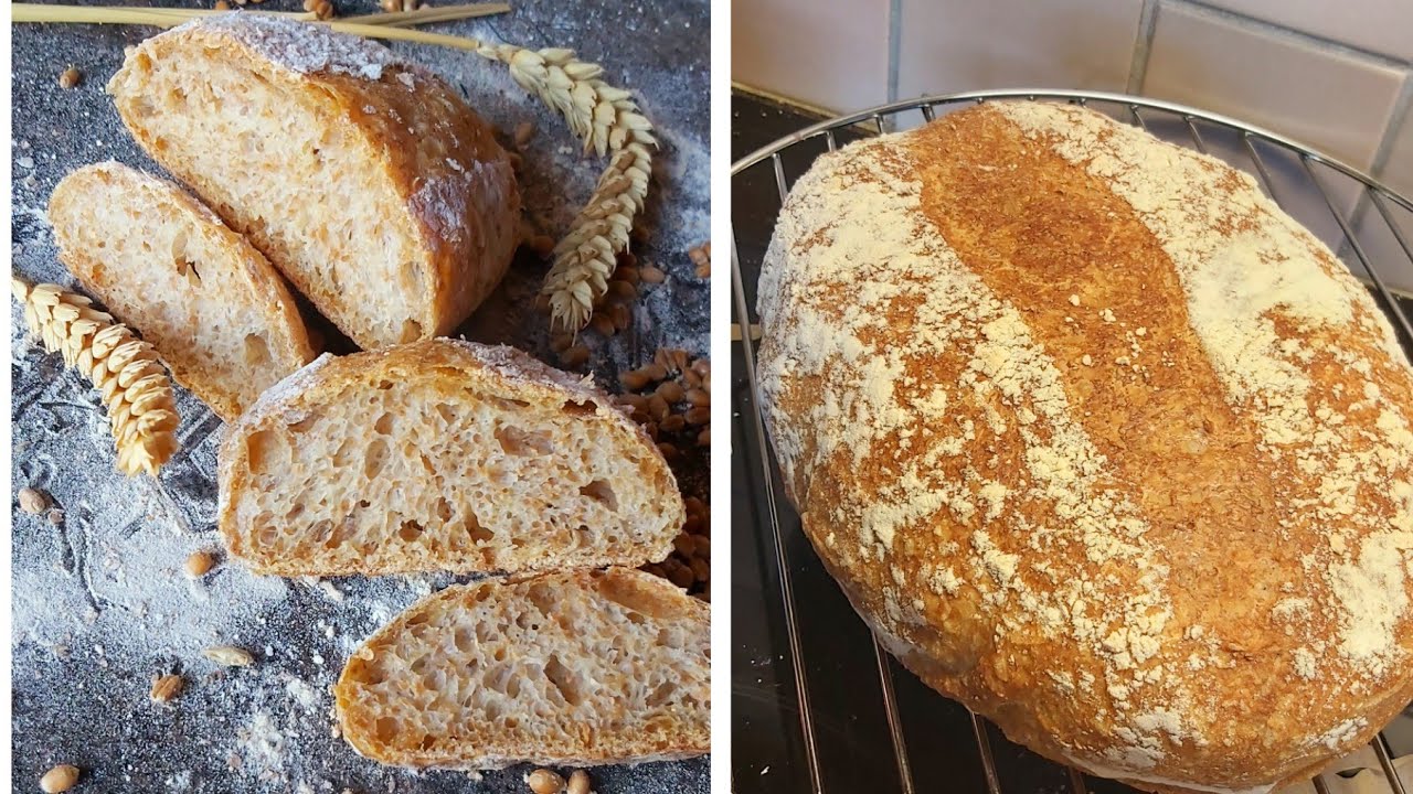 حصري خبز بتخمير بطيء وخميرة قليلة غير جمعيه حطيه فثلاجةروحي تنعسي ما تحتاجي عجانة،نتيجة هائلة