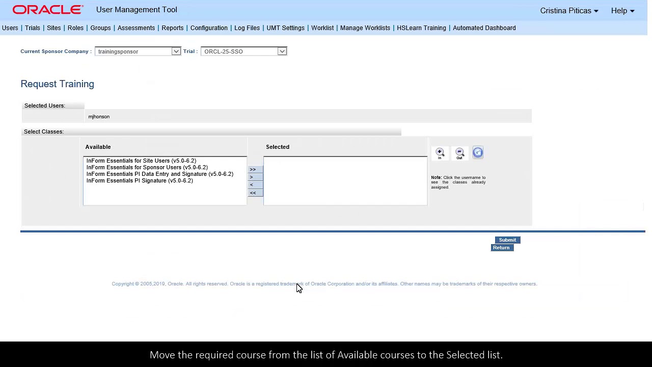 Assign a User to an Online Course Manually