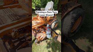 Spray painting a commercial lawn mower! #rust #paint #spraypaint #mower #fyp