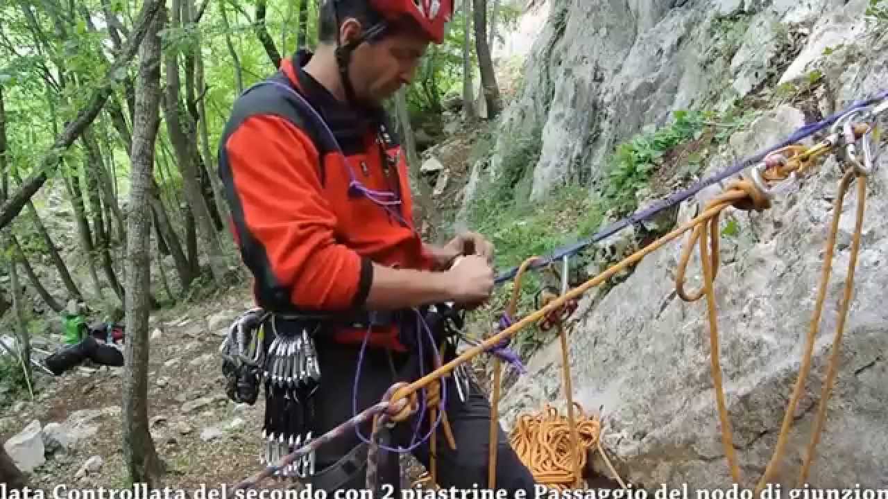 Calata con 2 piastrine e passaggio di un nodo di giunzione