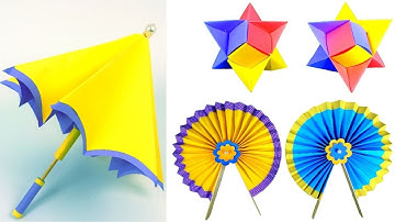 Paper Umbrella that open and close / Magic Paper Pop Up Fans / Paper Star Fidget Spinning Toy