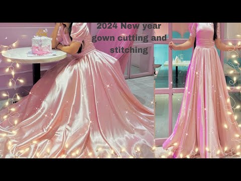 Grown cutting and stitching / long dress cutting and stitching /party wear  dress /princes dress - YouTube