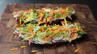 Spring Vegetable Tartine with White Anchovies - Open-faced Vegetable Sandwich with Boquerones