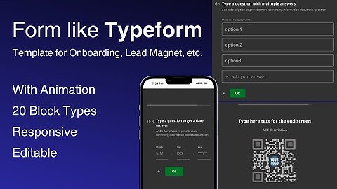 Animated and Engaging Form in Typeform Style | Bubble.io guide | Walk Through