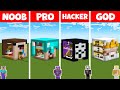 Minecraft NOOB vs PRO vs HACKER vs GOD: HEAD STATUE HOUSE BUILD CHALLENGE / Animation