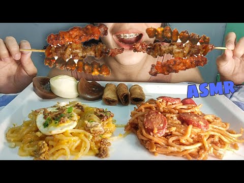 Handa Mukbang ! PALABOK, SPAGETTY , PUTO , KUTSINTA AT BBQ (ASMR06) MHIC LIAM