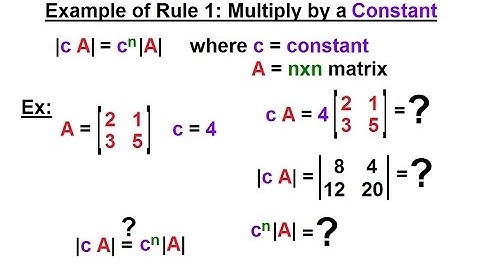 Linear Algebra: Ch 2 - Determinants (6 of 48) Example of Rule 1: Multiplying by a Constant