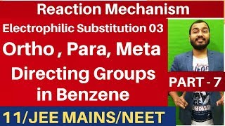 Reaction Mechanism 07| Electrophilic Substitution 03 :Effect of Substituent on Reactivity Of Benzene