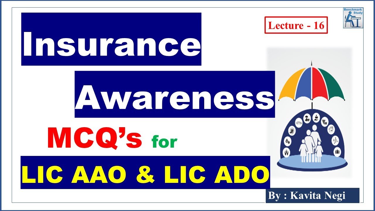 Insurance Awareness MCQ's for LIC ADO and LIC AAO | Lecture 16 | Insurance Awareness