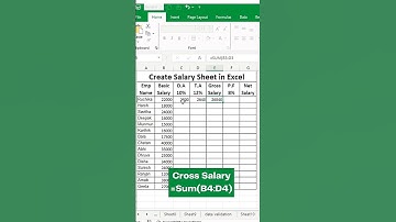 How to create a salary sheet in Excel ll #excel #youtubeshorts #shortsvideo #shorts #short