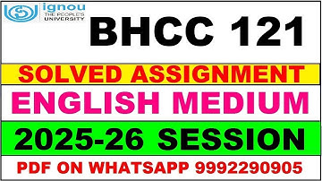 BHCC 121 solved assignment 2025-26 in English || bhcc 121 solved assignment 2026 || bhcc121 2025-26