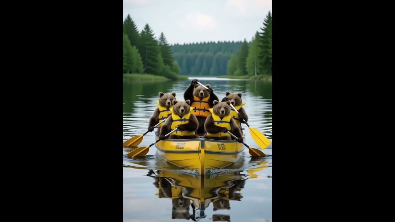 Bear Boat Adventure – Four Friends on a Fun Journey