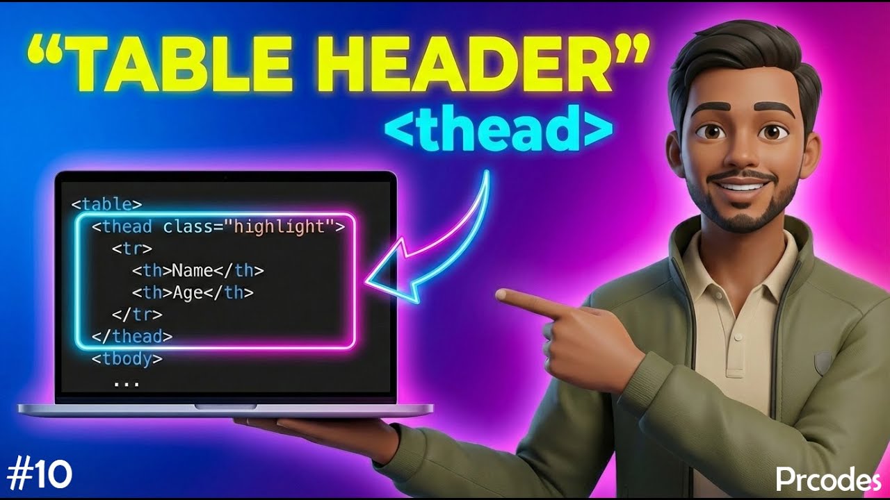 HTML thead Tag in Hindi | Table Header Section Explained
