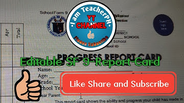 Editable SF 9 Report Card