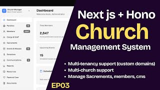 Episode 3 : Church Management System | Subdomain Login | Subdomain dashboard | Subdomain home page