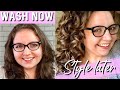 WASH NOW, STYLE LATER | Easy Wavy/Curly Hair Routine!