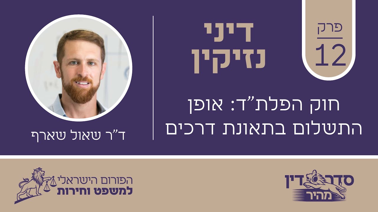 סדר דין מהיר - דיני נזיקין - פרק 12 - חוק הפלת