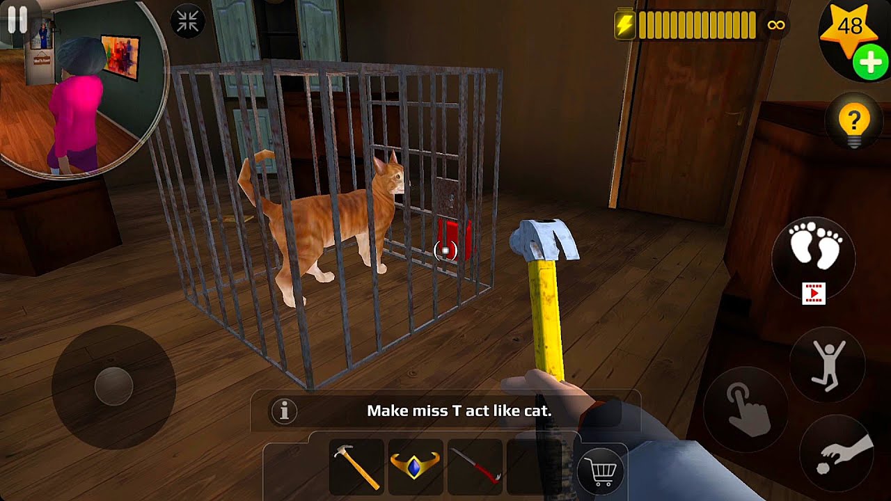 Новое эпическое спасение кота: скрытная миссия в Scary Teacher 3D!