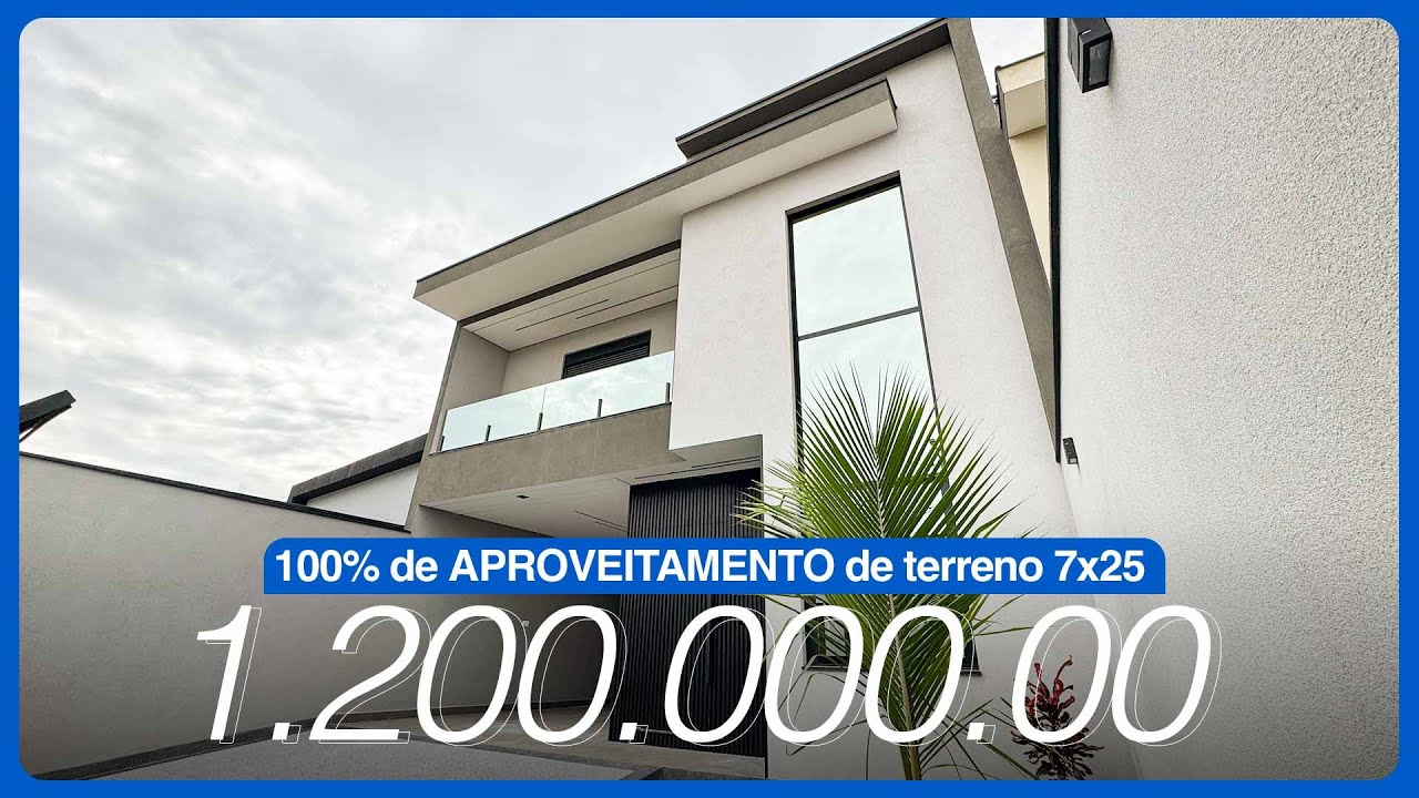 Veja um LOTE 7x25 metros com 100% de APROVEITAMENTO e uma casa moderna linda