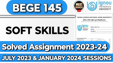 bege 145 solved assignment 2023-24 // Soft Skills // #bege145 #bege145_ignou #bege @meet_ignou