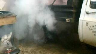 84 dually dump truck burnout