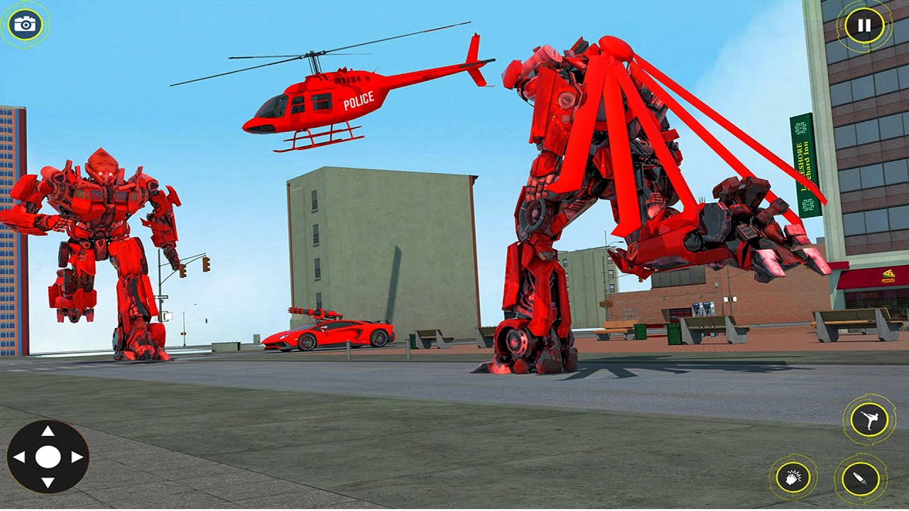 Flying Limo Police Helicopter Car Robot Games#14
