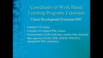 Work Based Learning Experiences -  What Works for Your Students