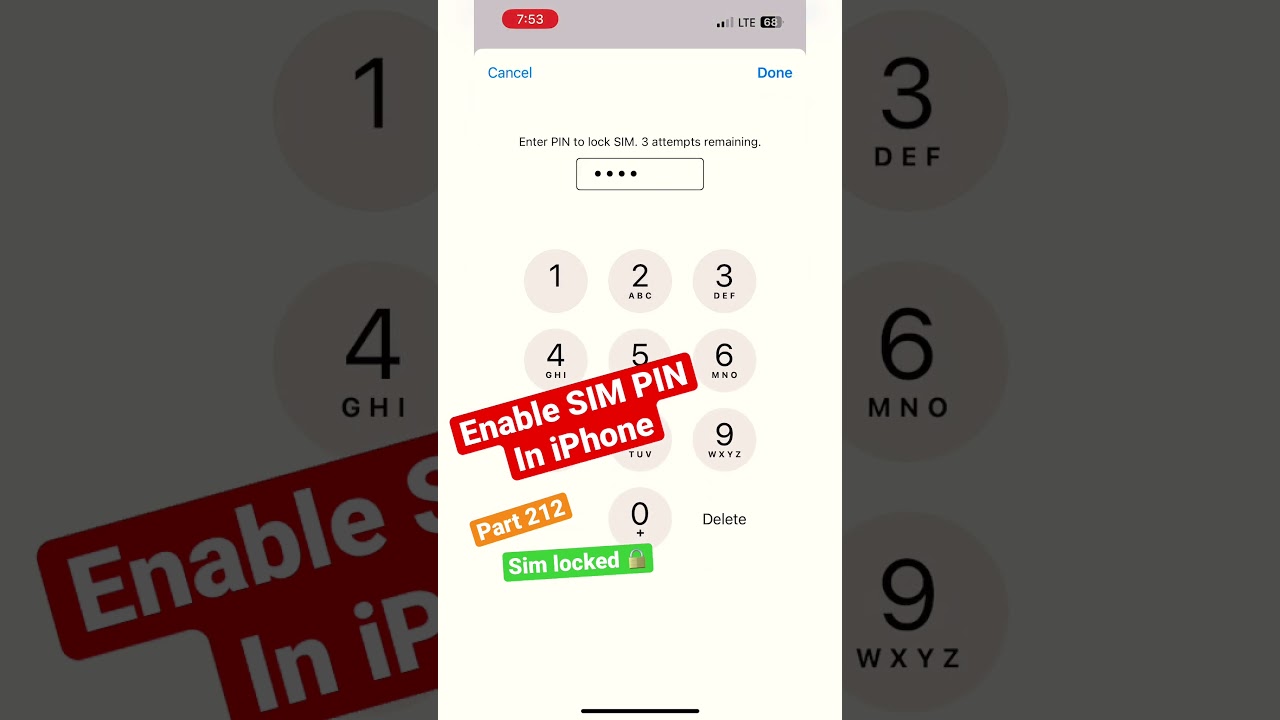 How to Enable Sim Pin 📌 in iPhone and iOS sim lock 🔐 extra security || part 212 || 