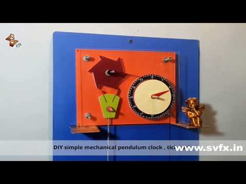 DIY very simple mechanical escapement pendulum tick tock clock, which will work 100%