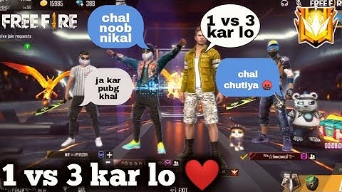 Random guild player call me noob 🤬 || 1 vs 3 custom room challenge || King riders gaming