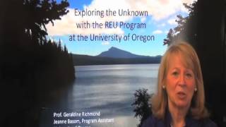 University of Oregon Research Experience for Undergraduates (REU) ACS Talk 2015