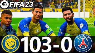 FIFA 23 - MESSI, RONALDO, MBAPPE, NEYMAR, ALL STARS PLAYS TOGETHER | Al NASSR 103-0 PSG