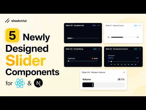 5 Shadcn Slider Components for Volume Controls, Ratings, Settings & Modern Web Apps