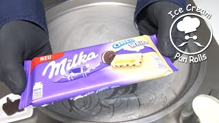 Milka Oreo White Ice Cream Rolls Asmr Food Sound No Talking Mukbang Oddly Satisfying