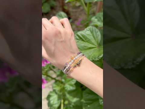 Браслет талісман для знаку зодіаку Риби з натурального каміння на затяжці d-6х4-3-2мм+-, видео 1