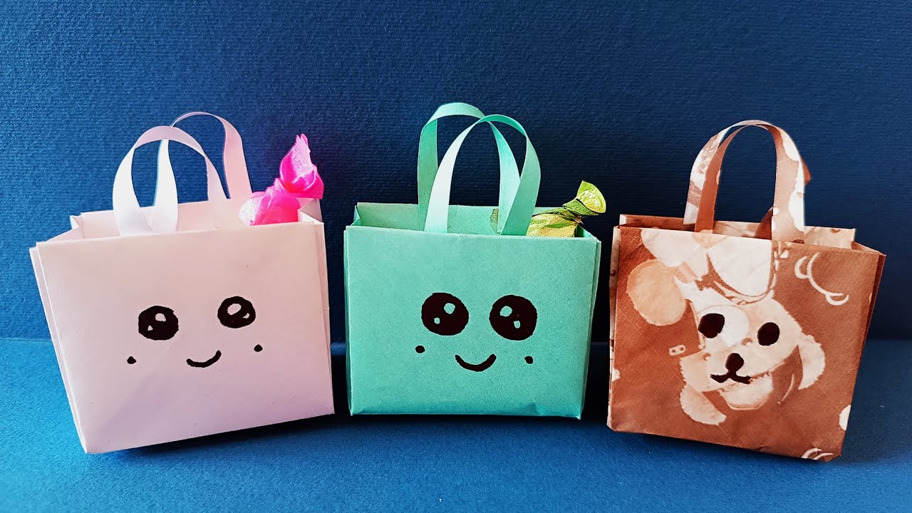 Origami Paper Bag / How To Make Mini Paper Bags YouTube
