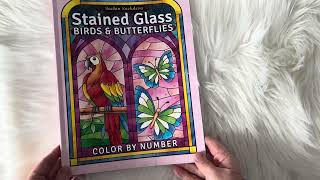Stained Gl Birds & Erflies Color By Number Coloring Book Sachin Sachdeva