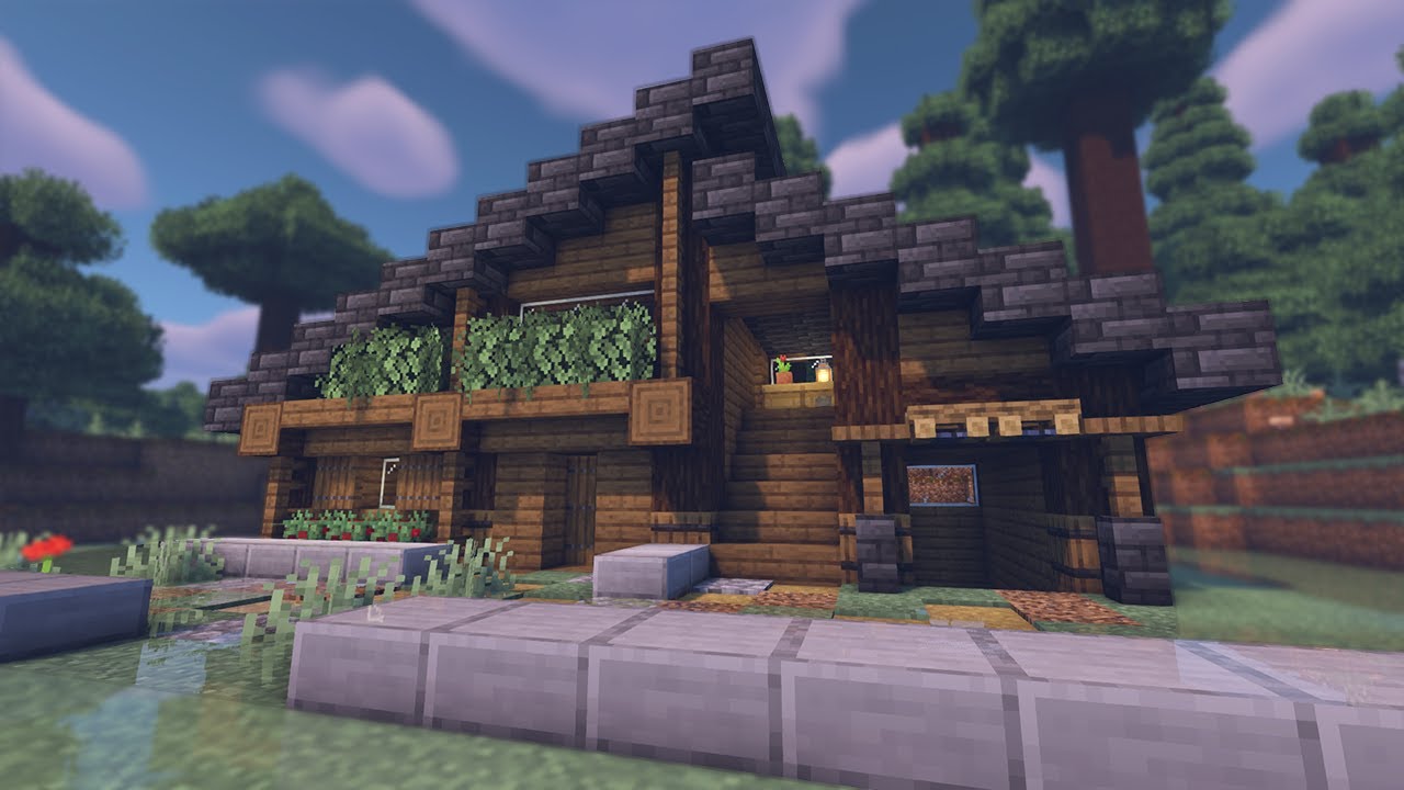 Как построить стартовый дом из ели и сланца за 10 минут 🏡 | Майнкрафт Туториал