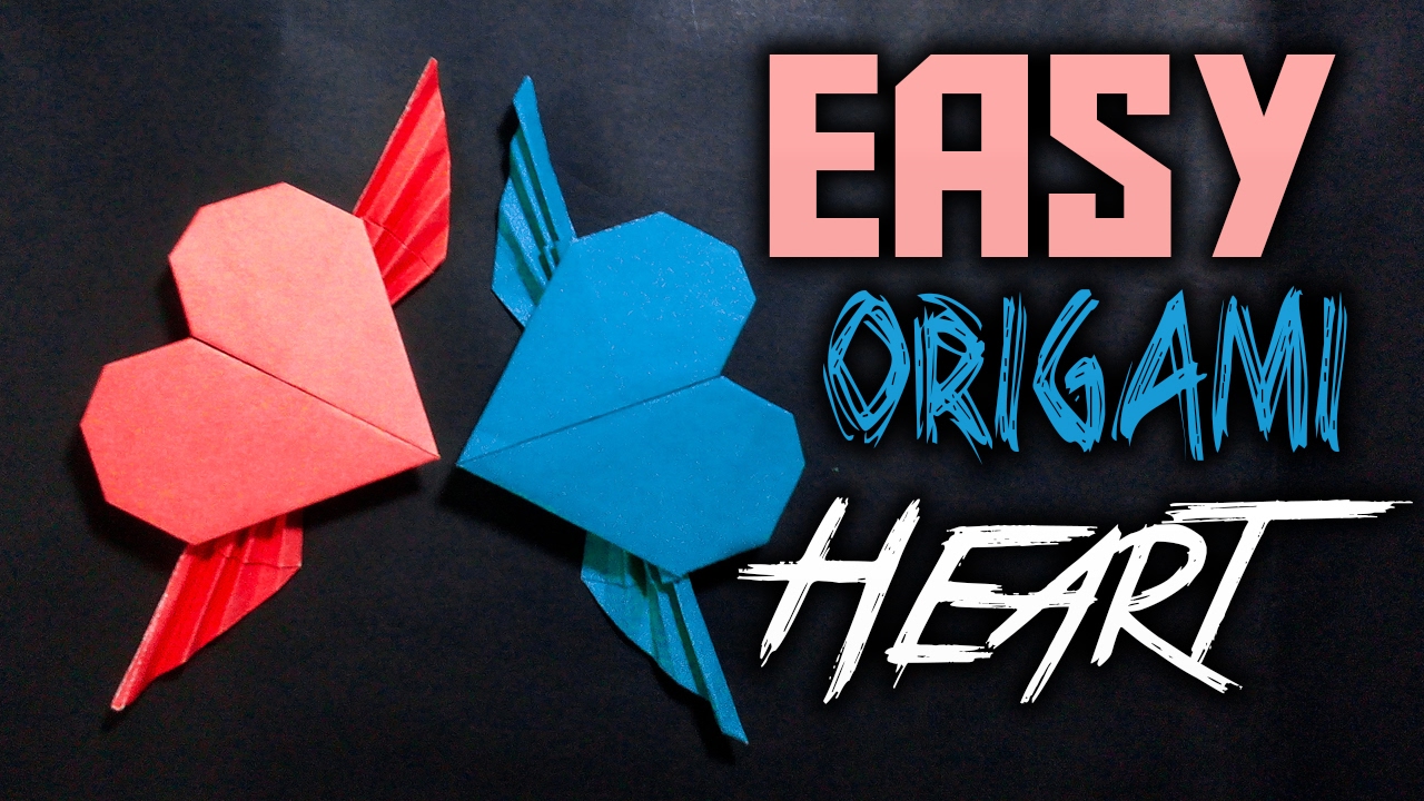 Origami Heart : How to make a Paper Heart with wings : Easy Origami ...