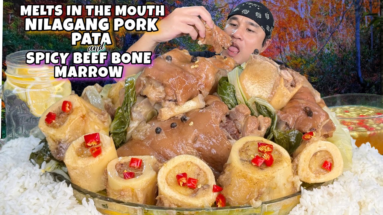 Melts in The Mouth Nilagang Pork Pata with Beef Bone Marrow Mukbang Pinoy Mukbang