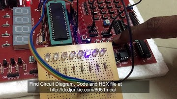LEDs one by one ON through Switch connected to 8051